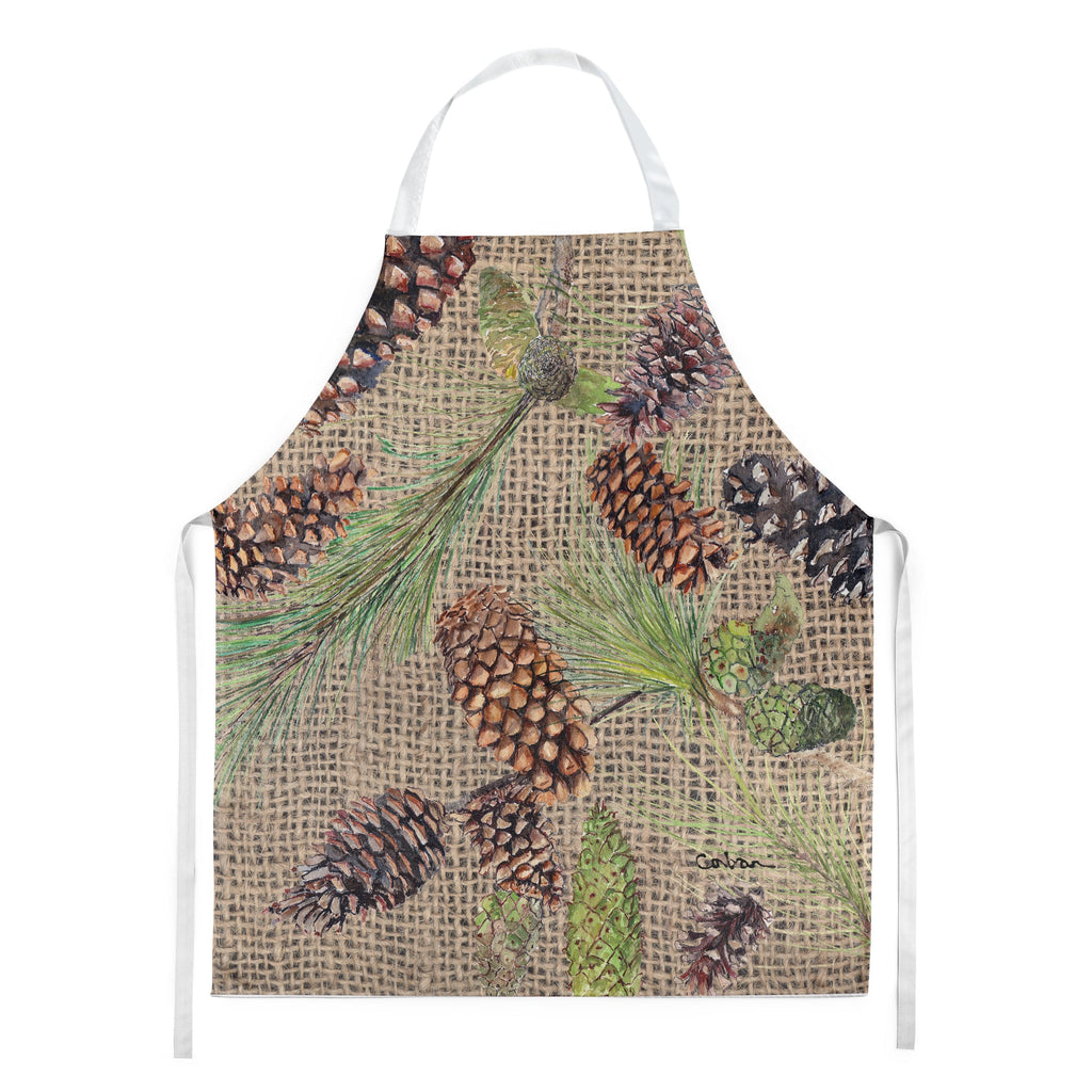 Pine Cones Apron Cooking Kitchen Server Baking Crafts Gardening for Adult Women Men, Unisex, Large, Multicolor