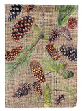Pine Cones House Flag 28x40 Porch Sleeve Pole Decorative Outside Yard Banner Artwork Wall Hanging, Polyester