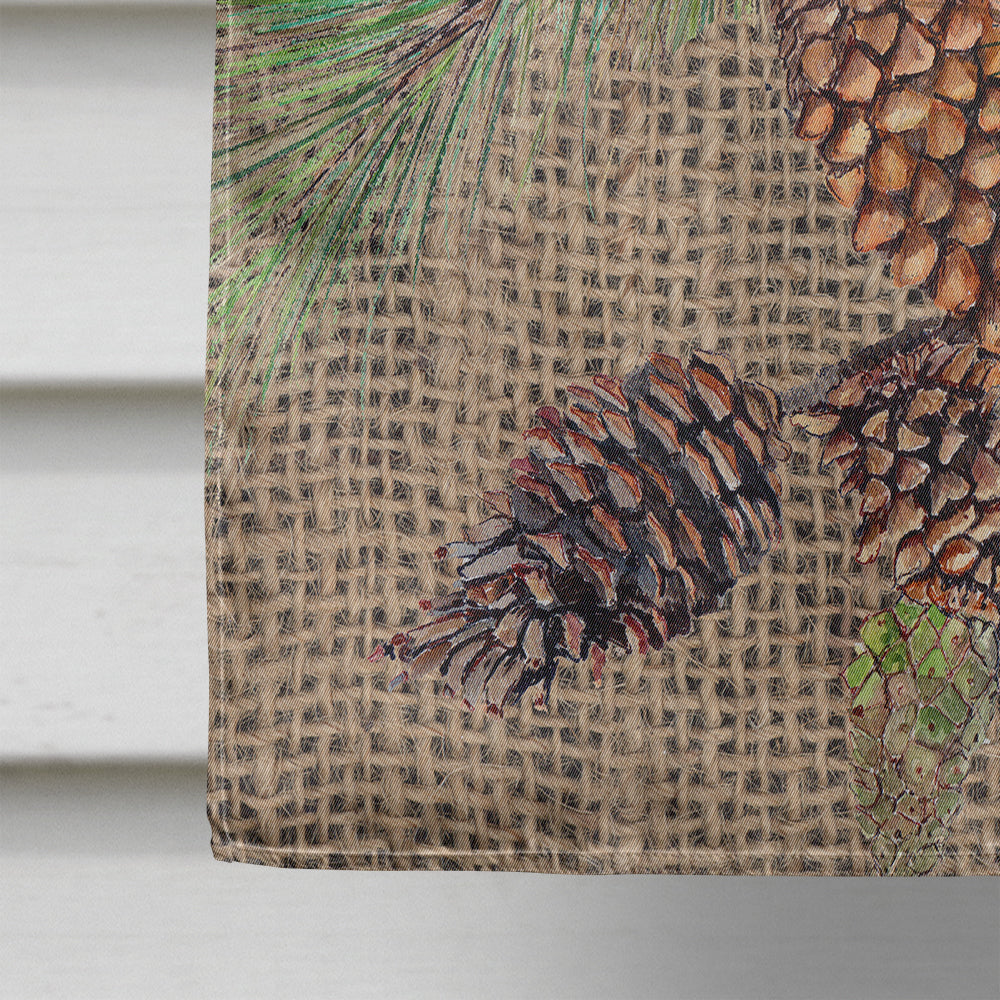 Pine Cones House Flag 28x40 Porch Sleeve Pole Decorative Outside Yard Banner Artwork Wall Hanging, Polyester