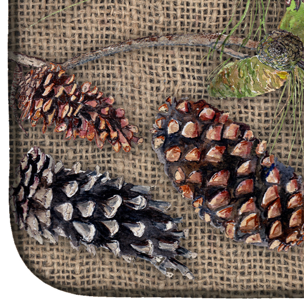 Pine Cones Dish Drying Mat Absorbent Dish Drying Mat Pad for Kitchen Counter Dish Drainer Mat for Countertop, 14 x 21", Multicolor