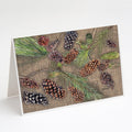 Pine Cones Greeting Cards Pack of 8 Blank Cards with Envelopes Whimsical A7 Size 5x7