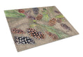Pine Cones Cutting Board Tempered Glass Kitchen Cutting Surface, Heat Resistant Chopping, Non-Slip Feet, Food Prep & Serving