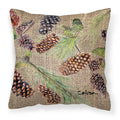 Pine Cones Decorative Throw Pillow 14x14 Indoor Outdoor Accent Cushion, Fabric Cover with Insert for Sofa, Bed, Porch & Living Room