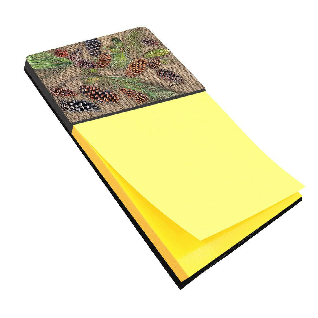 Pine Cones Watercolor Sticky Note Holder Refillable Dispenser Desk Accessory 3x3 Pad Gift
