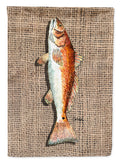 Red Fish House Flag 28x40 Porch Sleeve Pole Decorative Outside Yard Banner Artwork Wall Hanging, Polyester
