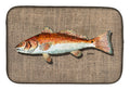 Red Fish Dish Drying Mat Absorbent Dish Drying Mat Pad for Kitchen Counter Dish Drainer Mat for Countertop, 14 x 21", Multicolor