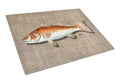 Red Fish Cutting Board Tempered Glass Kitchen Cutting Surface, Heat Resistant Chopping, Non-Slip Feet, Food Prep & Serving