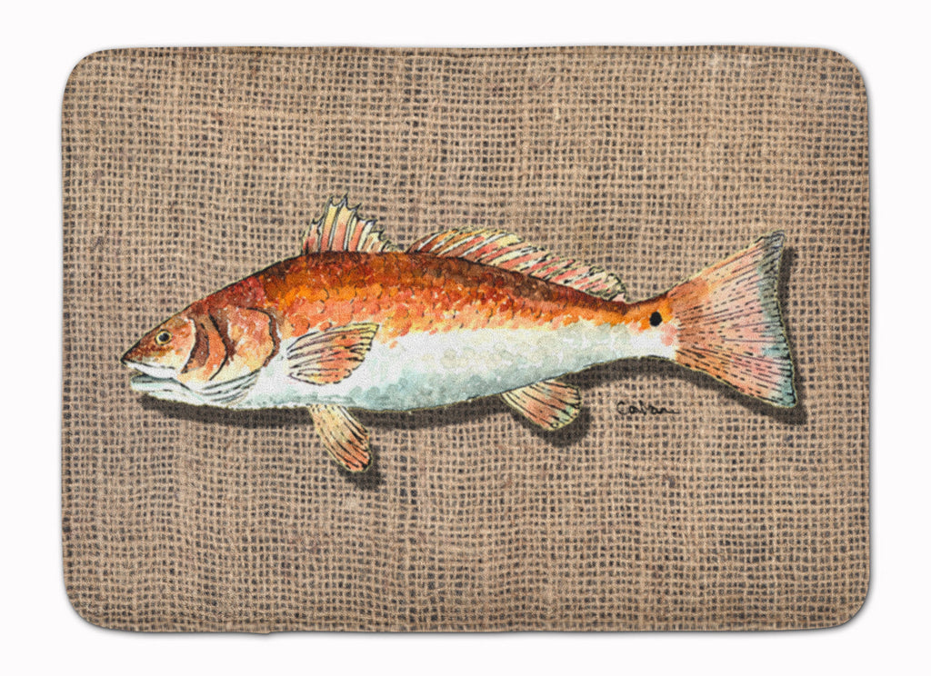 Red Fish Memory Foam Kitchen Mat Machine Washable Anti-Fatigue Cushion Comfort Bath or Kitchen Rug