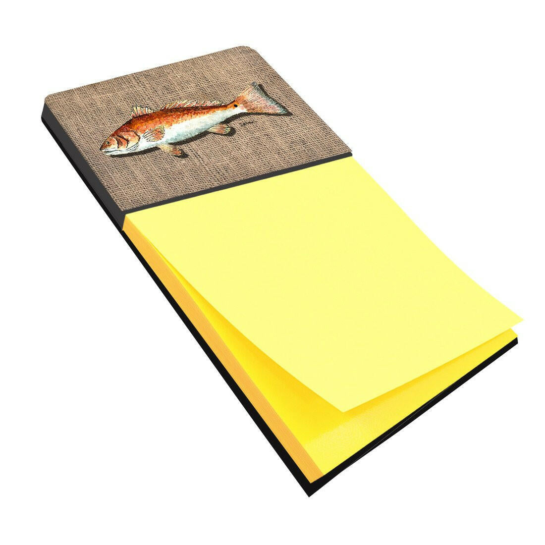 Red Fish Watercolor Sticky Note Holder Refillable Dispenser Desk Accessory 3x3 Pad Gift