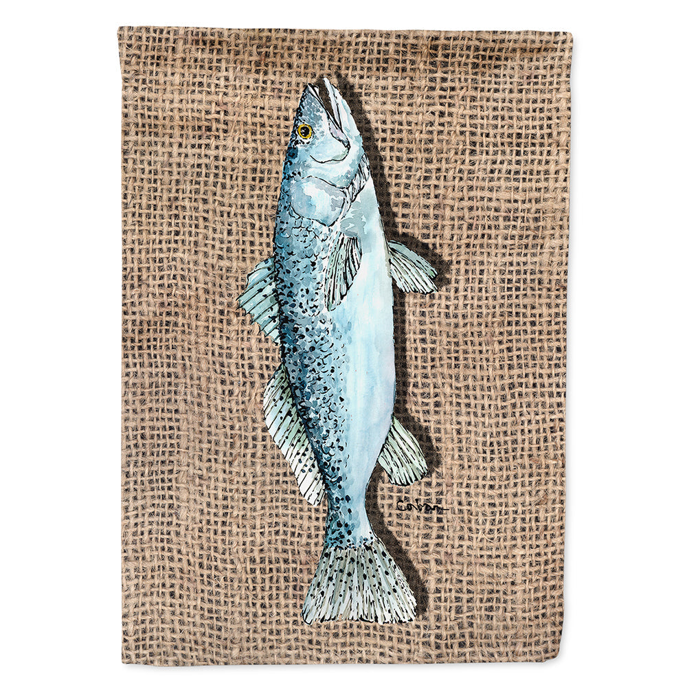 Fish Speckled Trout House Flag 28x40 Porch Sleeve Pole Decorative Outside Yard Banner Artwork Wall Hanging, Polyester