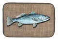 Fish Speckled Trout Dish Drying Mat Absorbent Dish Drying Mat Pad for Kitchen Counter Dish Drainer Mat for Countertop, 14 x 21", Multicolor