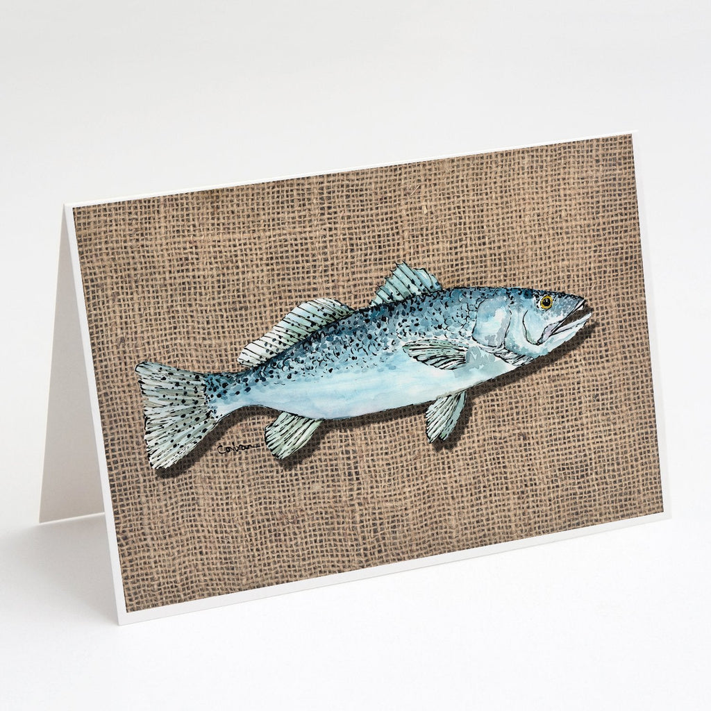 Fish Speckled Trout Greeting Cards Pack of 8 Blank Cards with Envelopes Whimsical A7 Size 5x7