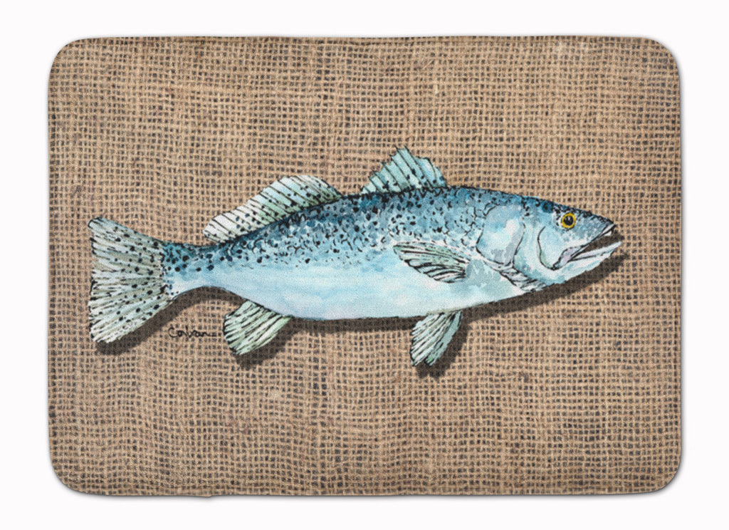 Fish Speckled Trout Memory Foam Kitchen Mat Machine Washable Anti-Fatigue Cushion Comfort Bath or Kitchen Rug