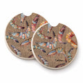 Shrimp Set of 2 Cup Holder Car Coasters Absorbent Round Sandstone Coasters Gifts for Men or Women, 2.5, Multicolor