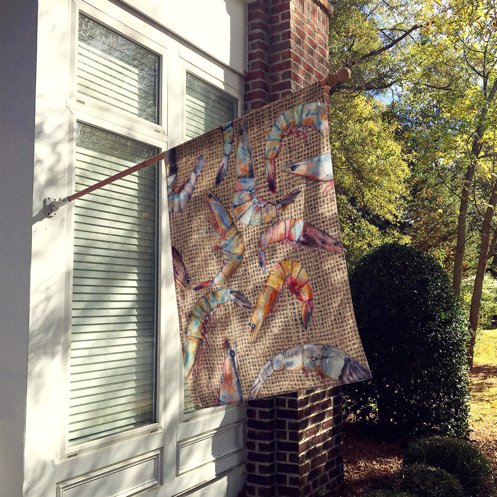 Shrimp House Flag 28x40 Porch Sleeve Pole Decorative Outside Yard Banner Artwork Wall Hanging, Polyester