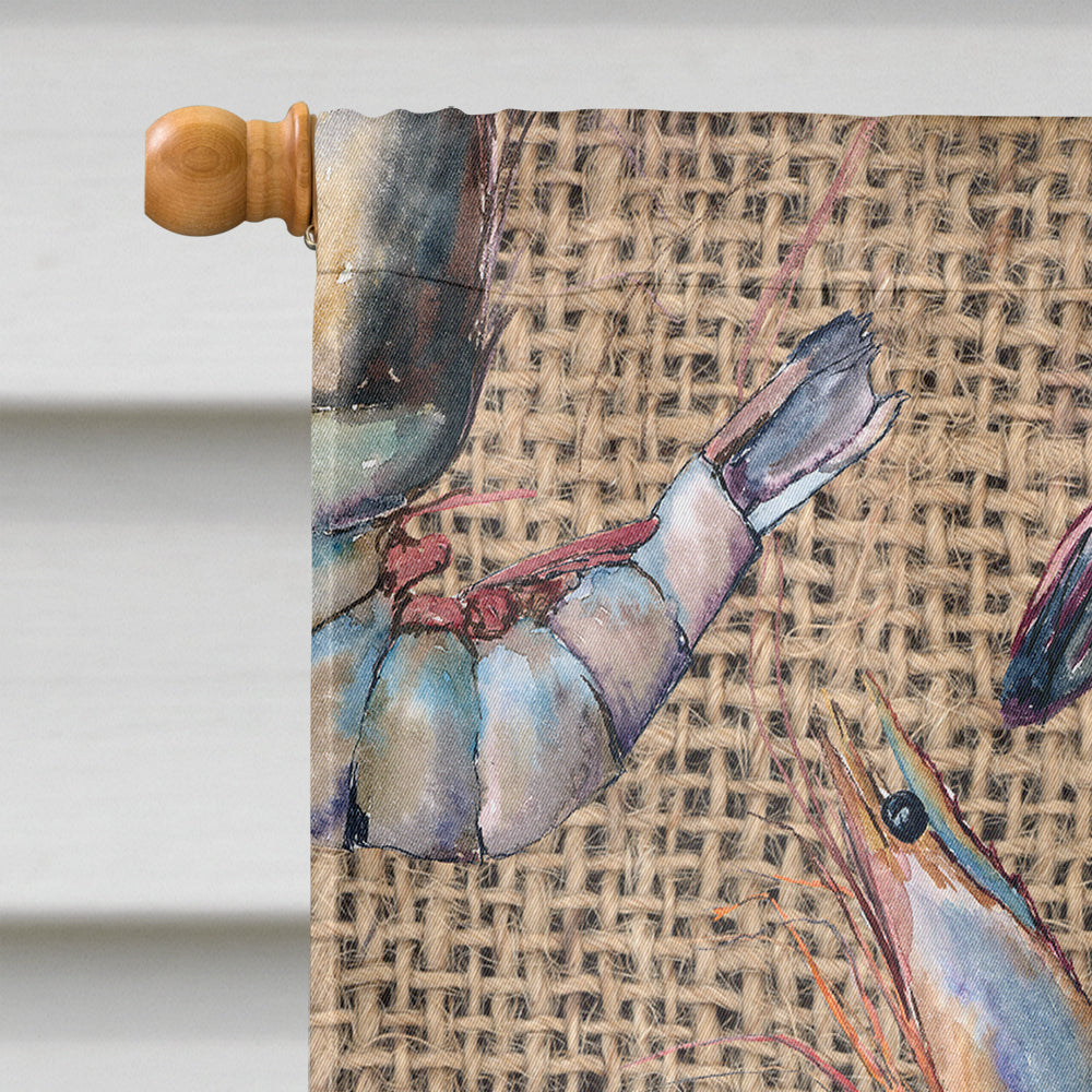 Shrimp House Flag 28x40 Porch Sleeve Pole Decorative Outside Yard Banner Artwork Wall Hanging, Polyester