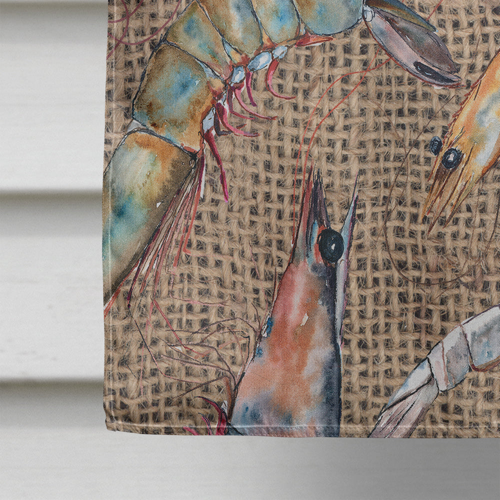 Shrimp House Flag 28x40 Porch Sleeve Pole Decorative Outside Yard Banner Artwork Wall Hanging, Polyester