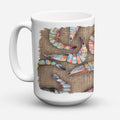 Shrimp Ceramic Coffee Mug 15 oz Decorative Large C Handle Mug Cup for Tea, Cocoa Hot Chocolate