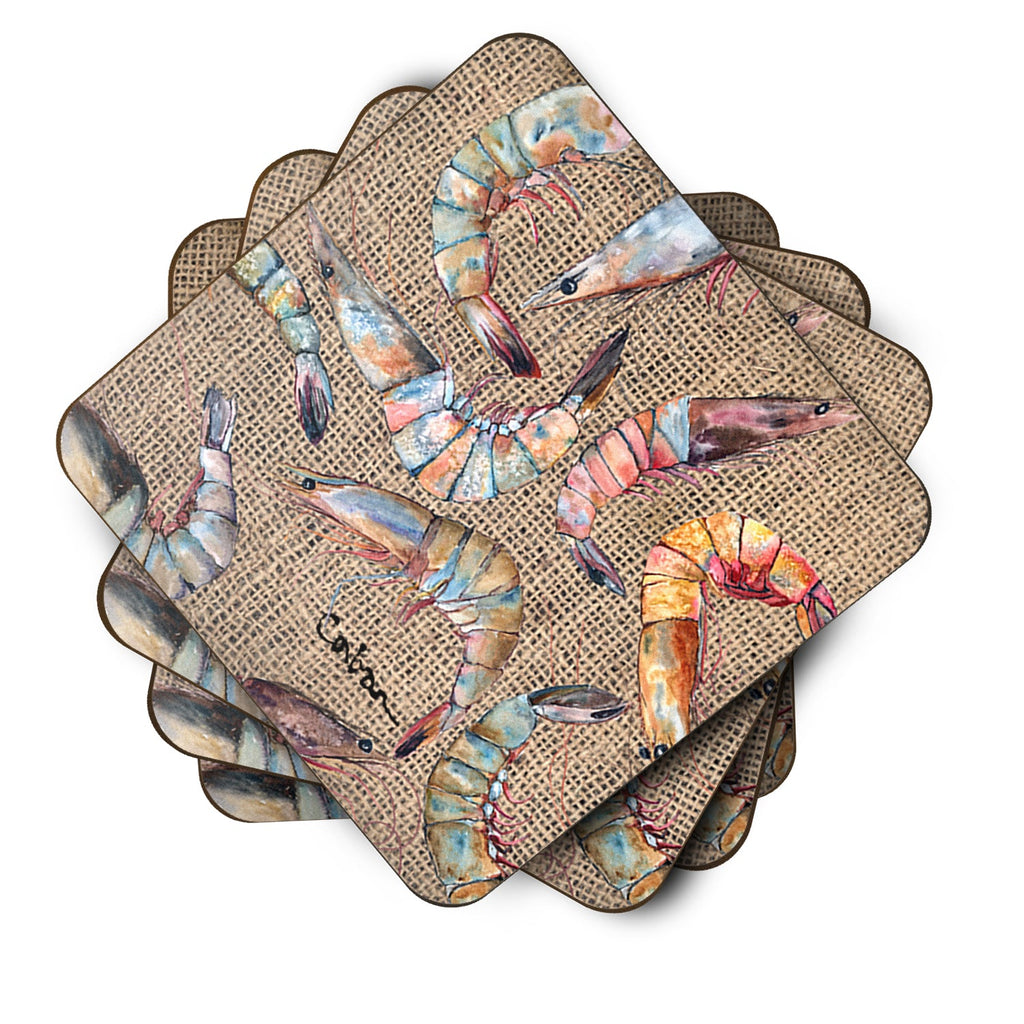 Shrimp Foam Coasters Set of 4 Cup Coasters for Indoor Outdoor, Tabletop Protection, Anti Slip, Mouse pad Material