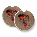 Crawfish Set of 2 Cup Holder Car Coasters Absorbent Round Sandstone Coasters Gifts for Men or Women, 2.5, Multicolor