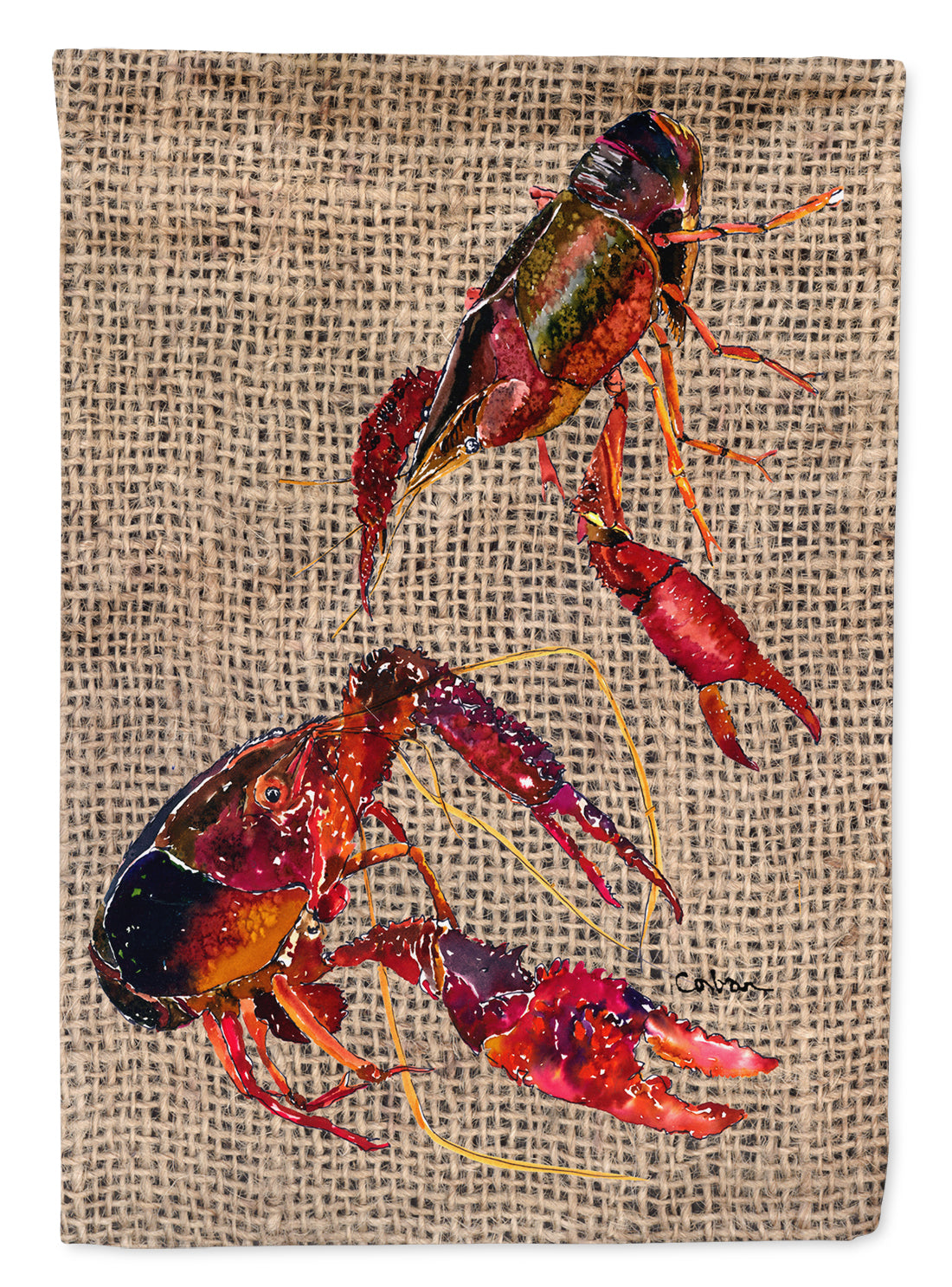 Crawfish House Flag 28x40 Porch Sleeve Pole Decorative Outside Yard Banner Artwork Wall Hanging, Polyester