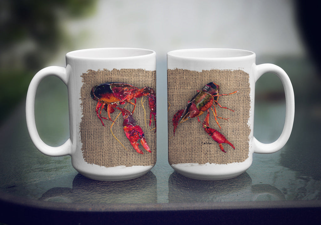 Crawfish Ceramic Coffee Mug 15 oz Decorative Large C Handle Mug Cup for Tea, Cocoa Hot Chocolate