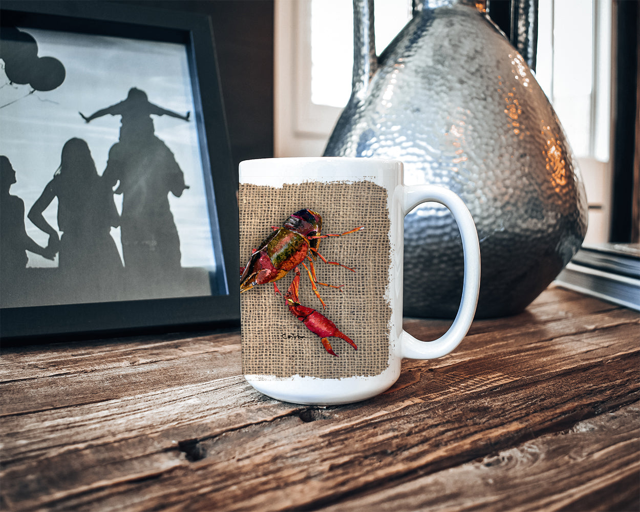 Crawfish Ceramic Coffee Mug 15 oz Decorative Large C Handle Mug Cup for Tea, Cocoa Hot Chocolate