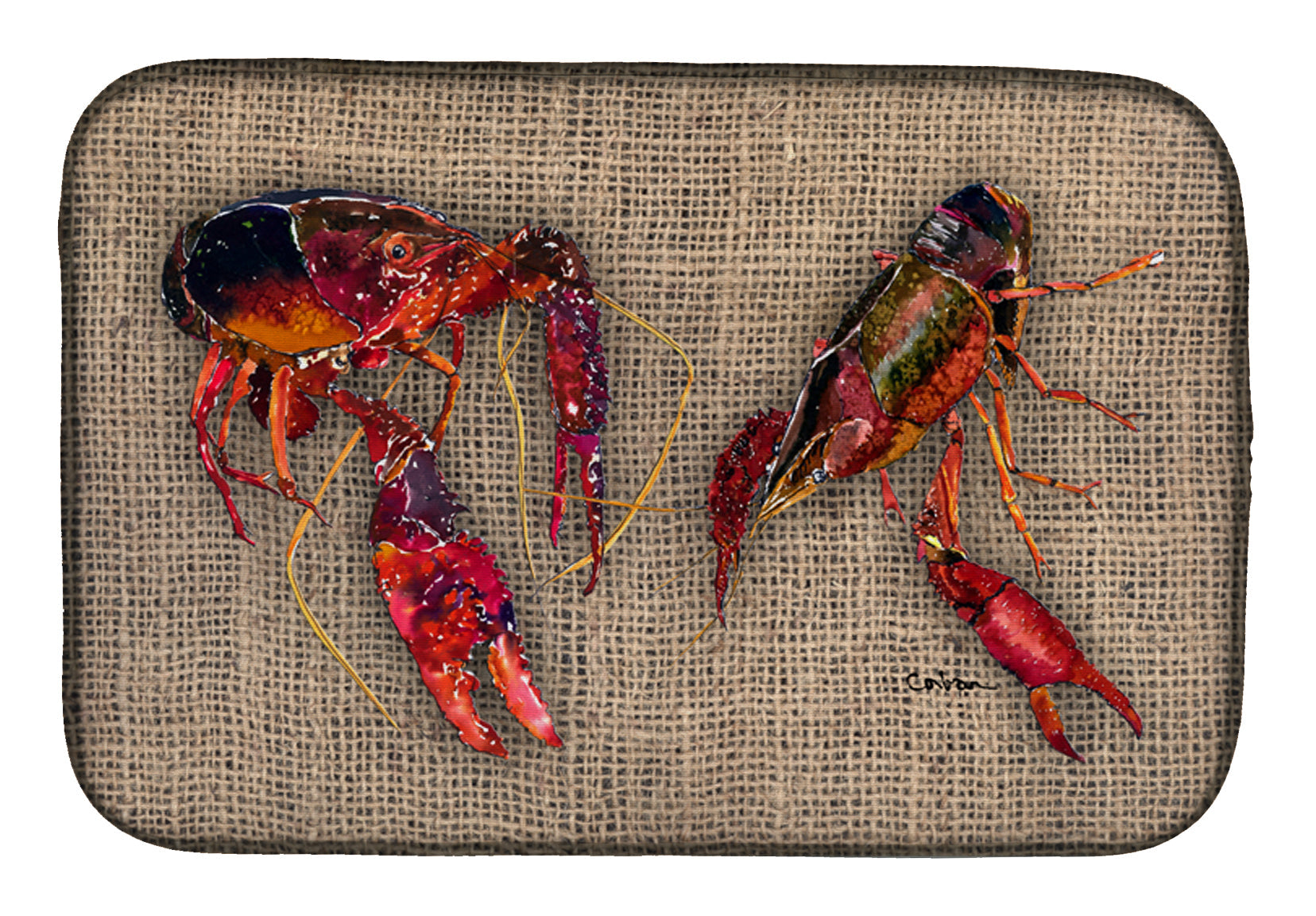 Crawfish Dish Drying Mat Absorbent Dish Drying Mat Pad for Kitchen Counter Dish Drainer Mat for Countertop, 14 x 21", Multicolor