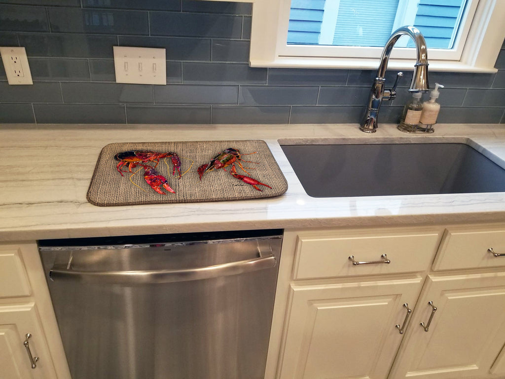 Crawfish Dish Drying Mat Absorbent Dish Drying Mat Pad for Kitchen Counter Dish Drainer Mat for Countertop, 14 x 21", Multicolor