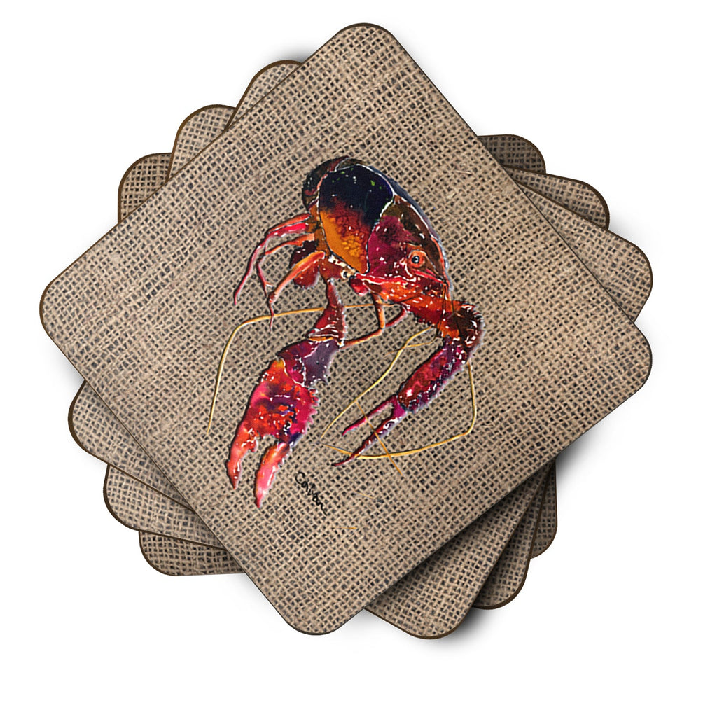 Crawfish Foam Coasters Set of 4 Cup Coasters for Indoor Outdoor, Tabletop Protection, Anti Slip, Mouse pad Material