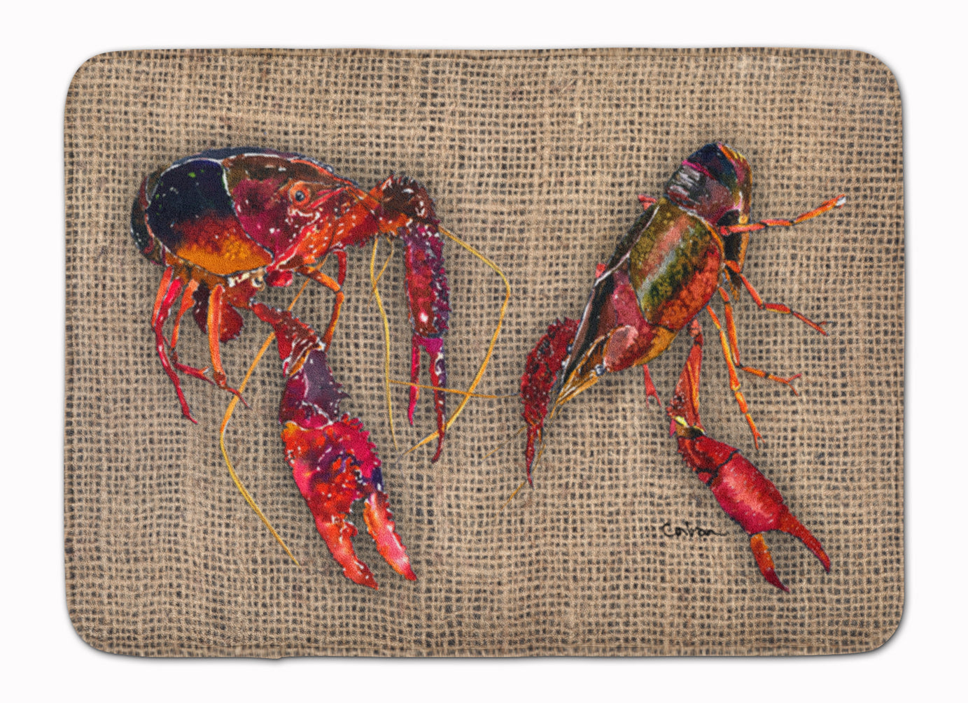 Crawfish Memory Foam Kitchen Mat Machine Washable Anti-Fatigue Cushion Comfort Bath or Kitchen Rug