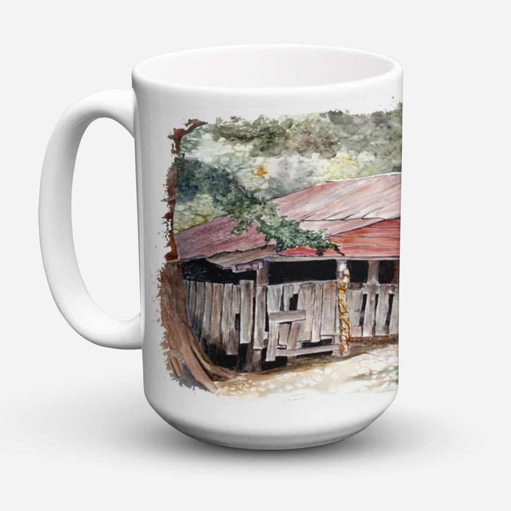 Old Barn Ceramic Coffee Mug 15 oz Decorative Large C Handle Mug Cup for Tea, Cocoa Hot Chocolate
