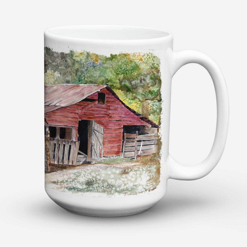 Old Barn Ceramic Coffee Mug 15 oz Decorative Large C Handle Mug Cup for Tea, Cocoa Hot Chocolate