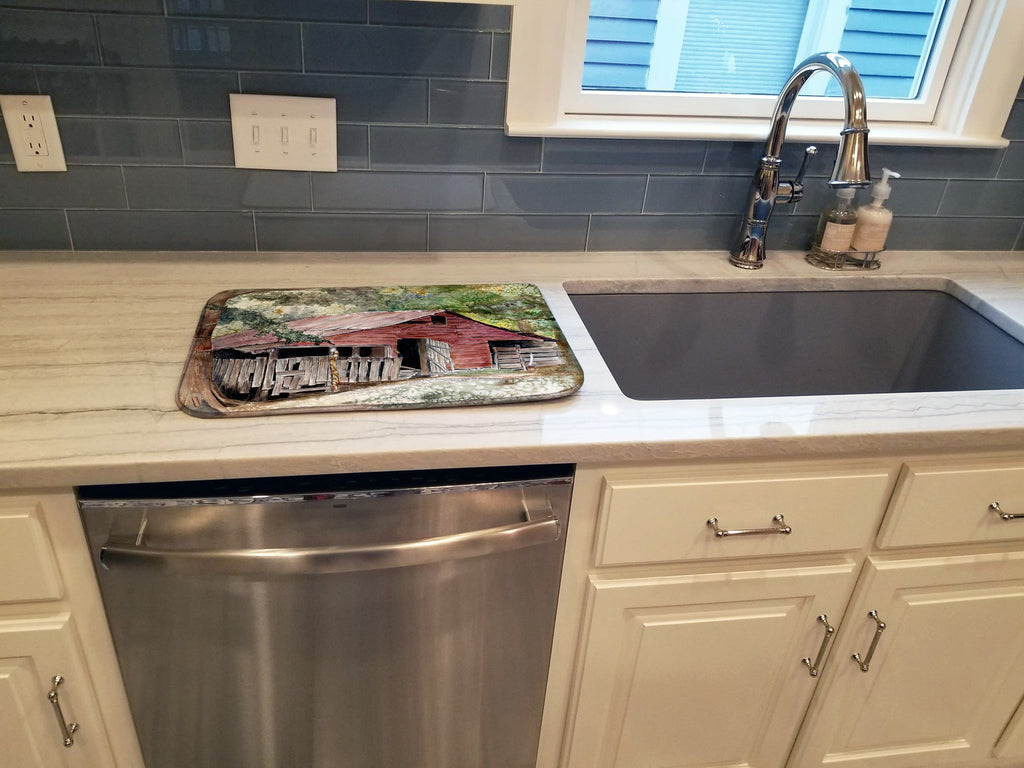 Old Barn Dish Drying Mat Absorbent Dish Drying Mat Pad for Kitchen Counter Dish Drainer Mat for Countertop, 14 x 21", Multicolor