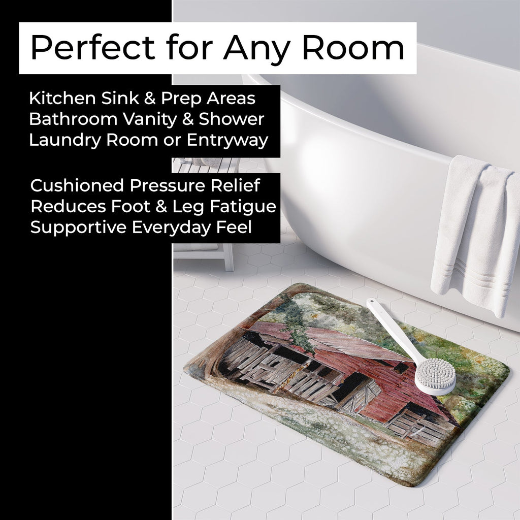 Old Barn Memory Foam Kitchen Mat Machine Washable Anti-Fatigue Cushion Comfort Bath or Kitchen Rug