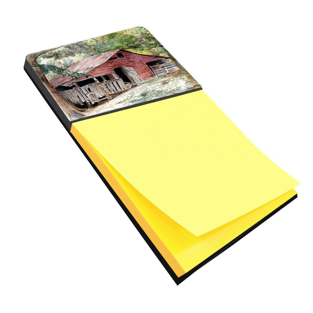 Old Barn Watercolor Sticky Note Holder Refillable Dispenser Desk Accessory 3x3 Pad Gift