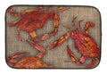 Cooked Crabs on Faux Burlap Dish Drying Mat Absorbent Dish Drying Mat Pad for Kitchen Counter Dish Drainer Mat for Countertop, 14 x 21", Multicolor