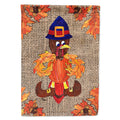Thanksgiving Turkey Fleur de lis on Faux Burlap House Flag 28x40 Porch Sleeve Pole Decorative Outside Yard Banner Artwork Wall Hanging, Polyester