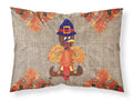 Thanksgiving Turkey Fleur de lis on Faux Burlap Standard Pillowcase Lightweight Super Soft Easy Care Decorative Artwork Pillowcase, Standard