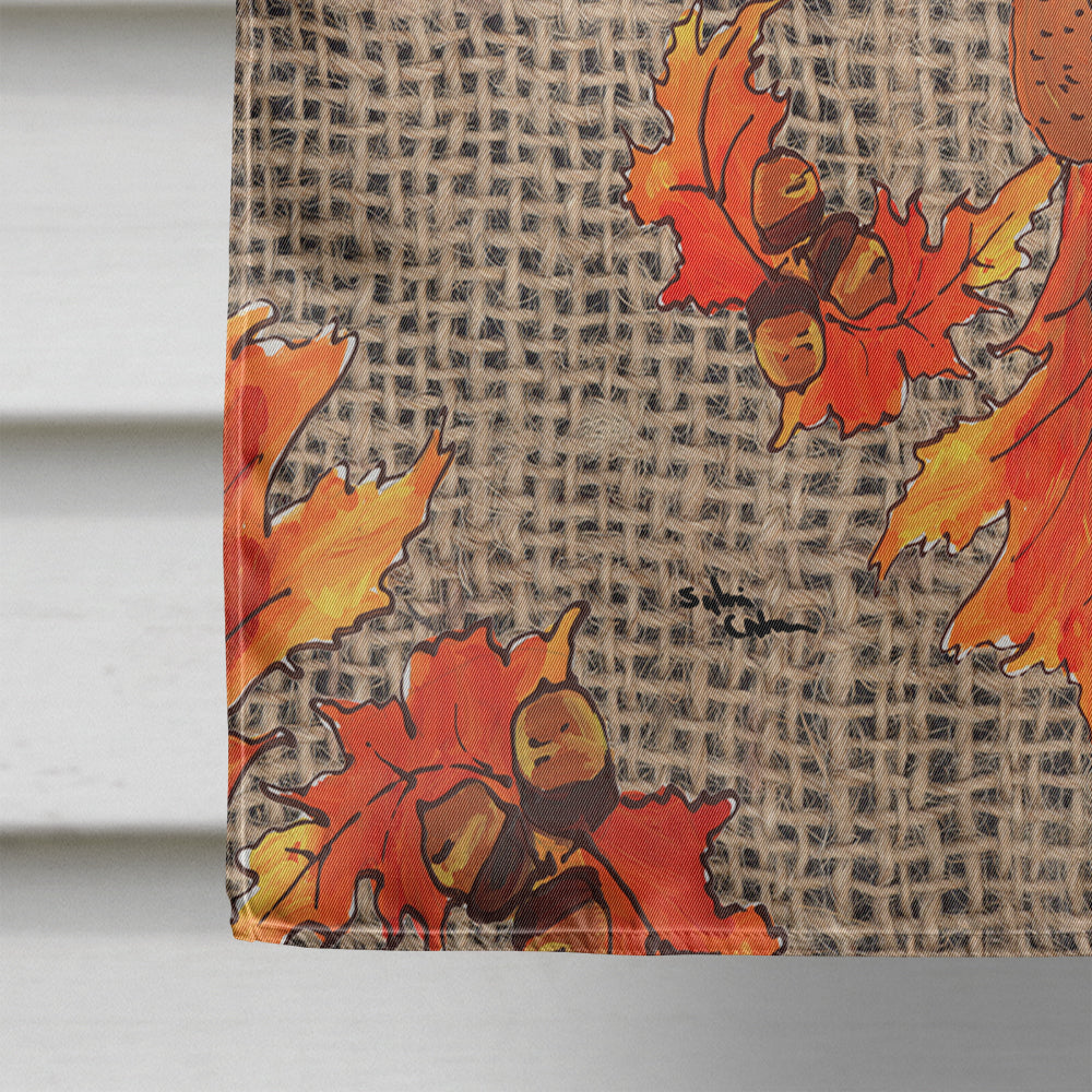 Thanksgiving Turkey Fleur de lis  on Faux Burlap House Flag 28x40 Porch Sleeve Pole Decorative Outside Yard Banner Artwork Wall Hanging, Polyester
