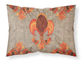 Thanksgiving Turkey Fleur de lis  on Faux Burlap Standard Pillowcase Lightweight Super Soft Easy Care Decorative Artwork Pillowcase, Standard