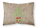 Christmas Tree Fleur de lis on Faux Burlap Standard Pillowcase Lightweight Super Soft Easy Care Decorative Artwork Pillowcase, Standard