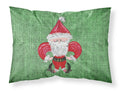 Christmas Santa Fleur de lis on Faux Burlap Standard Pillowcase Lightweight Super Soft Easy Care Decorative Artwork Pillowcase, Standard