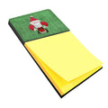 Christmas Santa Fleur de lis on Faux Burlap Watercolor Sticky Note Holder Refillable Dispenser Desk Accessory 3x3 Pad Gift