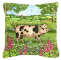 Pigs Meadowsweet by Debbie Cook Decorative Throw Pillow 14x14 Indoor Outdoor Accent Cushion, Fabric Cover with Insert for Sofa, Bed, Porch & Living Room