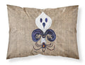 Halloween Ghost Bat and Spider Fleur de lis on Faux Burlap Standard Pillowcase Lightweight Super Soft Easy Care Decorative Artwork Pillowcase, Standard