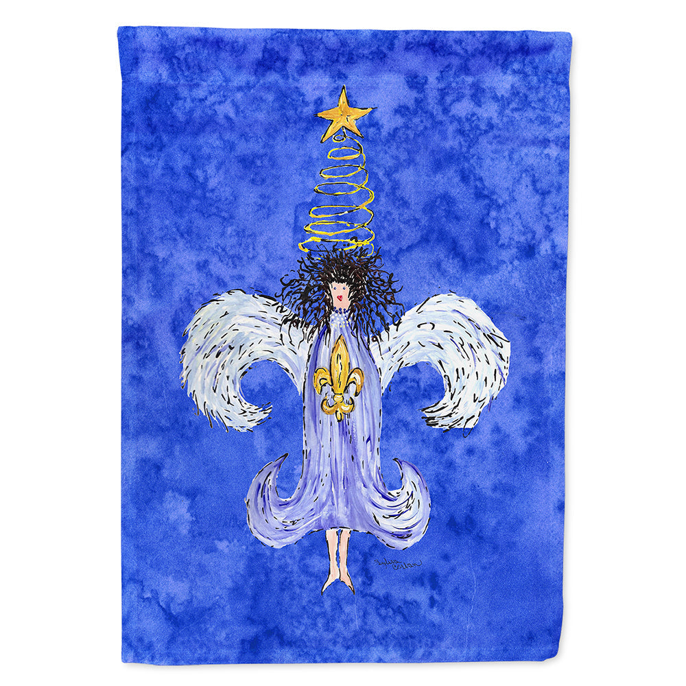 Christmas Angel Fleur de lis  House Flag 28x40 Porch Sleeve Pole Decorative Outside Yard Banner Artwork Wall Hanging, Polyester