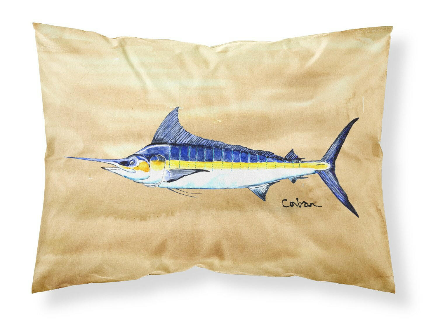 Swordfish on Sandy Beach Standard Pillowcase Lightweight Super Soft Easy Care Decorative Artwork Pillowcase, Standard