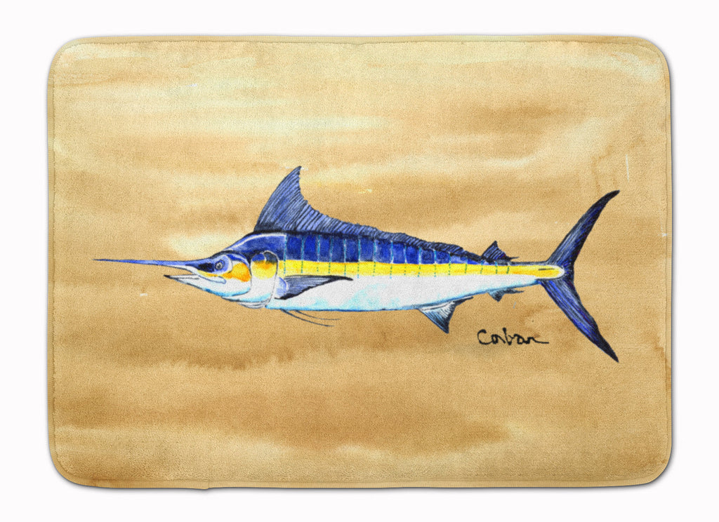 Swordfish on Sandy Beach Memory Foam Kitchen Mat Machine Washable Anti-Fatigue Cushion Comfort Bath or Kitchen Rug