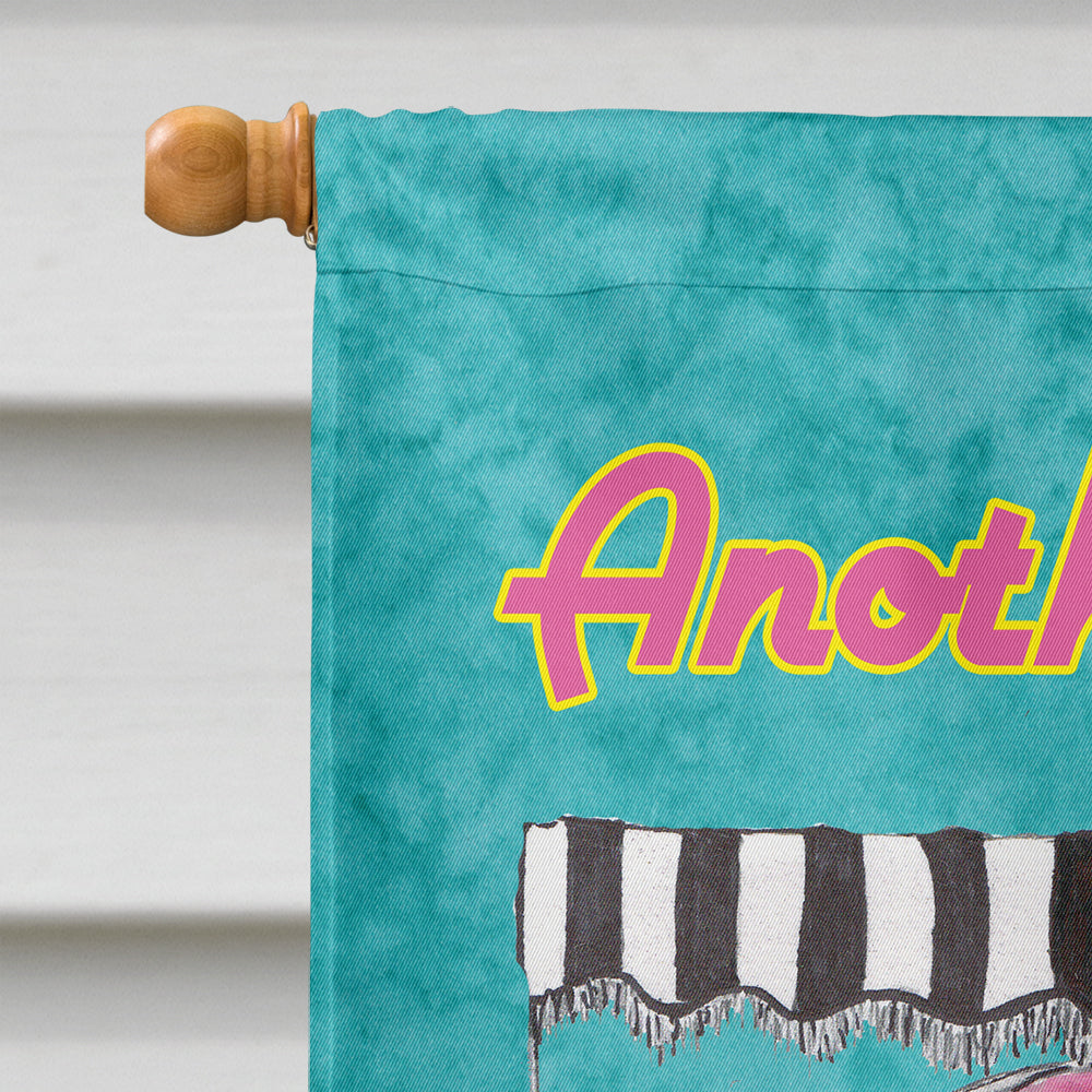 Another Day in Paradise Retro Glamping Trailer House Flag 28x40 Porch Sleeve Pole Decorative Outside Yard Banner Artwork Wall Hanging, Polyester